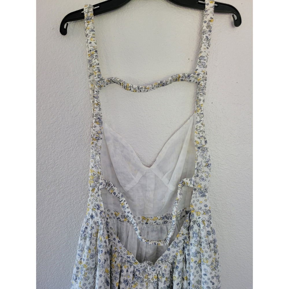 ASOS DESIGN Womens Floral Ditsy Mini Dress White Blue Yellow Open Back Size 8 #8 - Picture 6 of 11